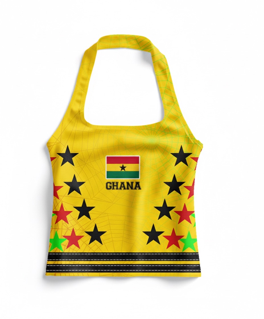 Yellow Stars Jersey — Halter Neck