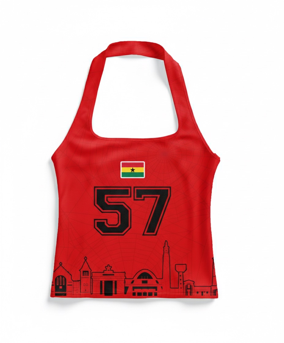 Red 57 Jersey — Halter Neck