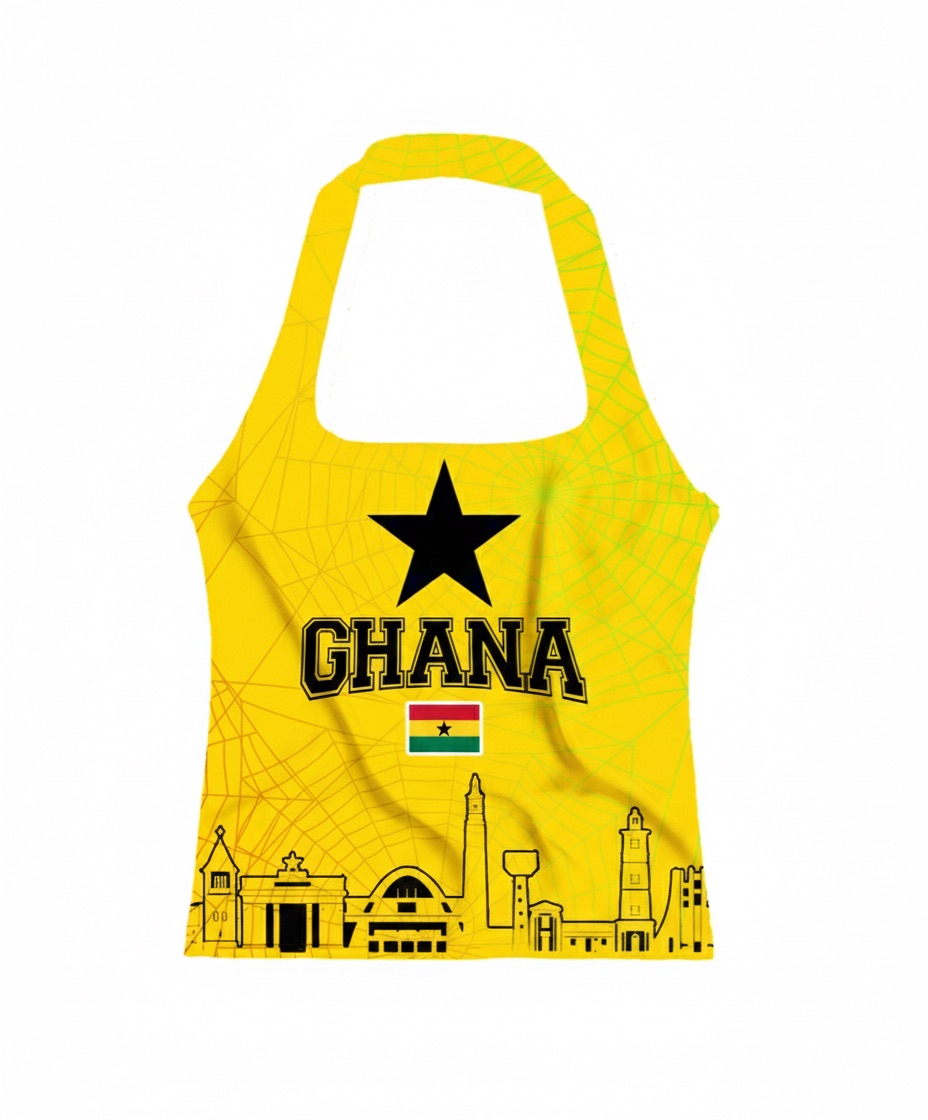Yellow Star Ghana Jersey — Halter Neck